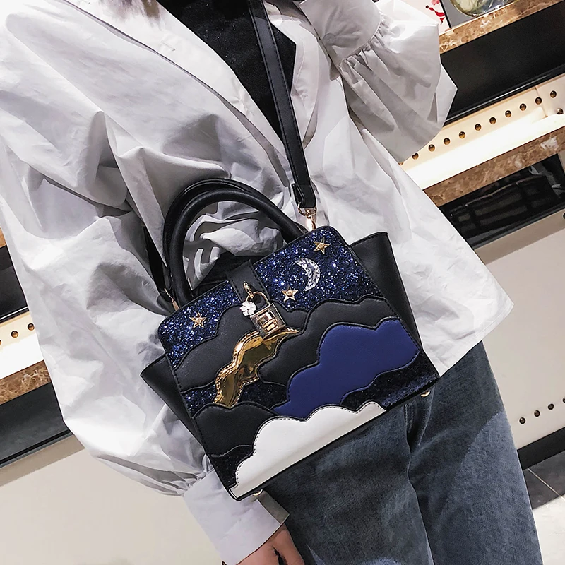 Маленькая дизайнерская кросс боди сумка с рисунком звезд для женщин новинка 2020