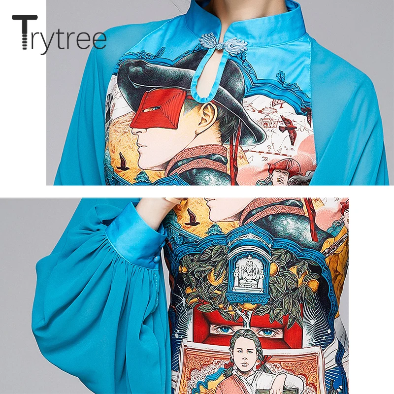 Женское Повседневное платье с воротником стойкой Trytree элегантное облегающее до