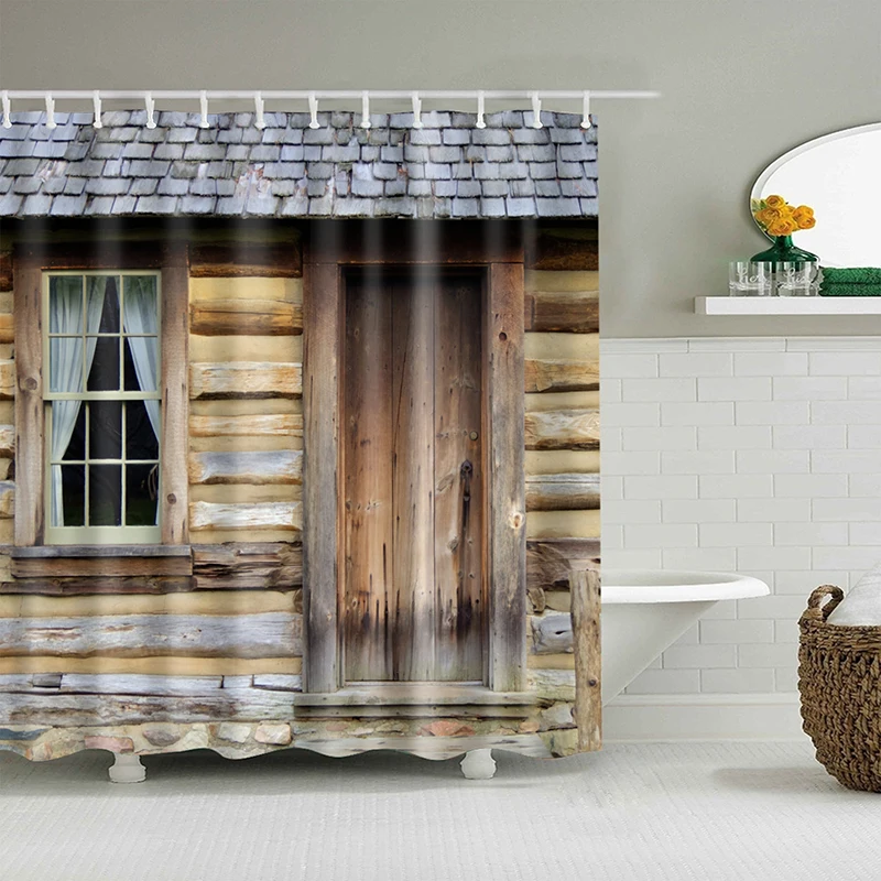 

Farmhouse Shower Curtain Vintage Rural Bathroom Curtain Shower Home Decor Douchegordijn
