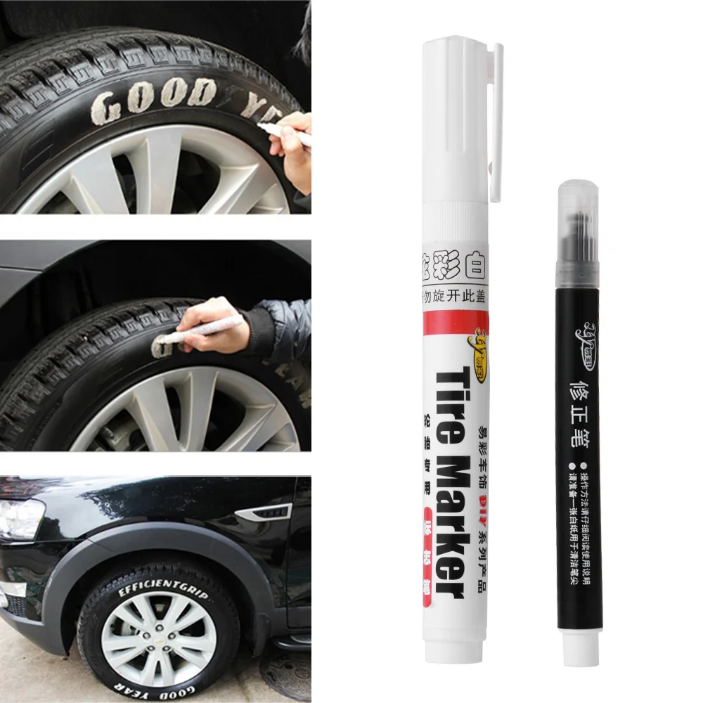 DIY Перманентный маркер для шин с белой краской ручка большой громкостью