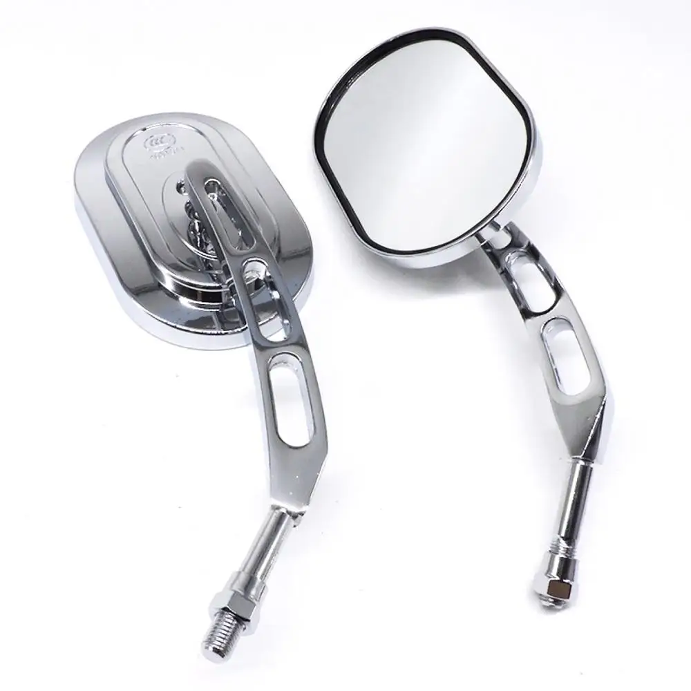 Серебристые хромированные боковые зеркала 10 мм для мотоцикла harley yamaha vespa