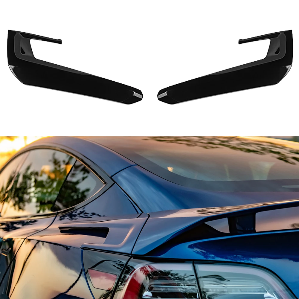 

Для Tesla Model 3 2017 2018 2019 2020 2021 + диффузор заднего бампера губа глянцевая черная боковая угловая крышка разделитель защитная пластина подбородок