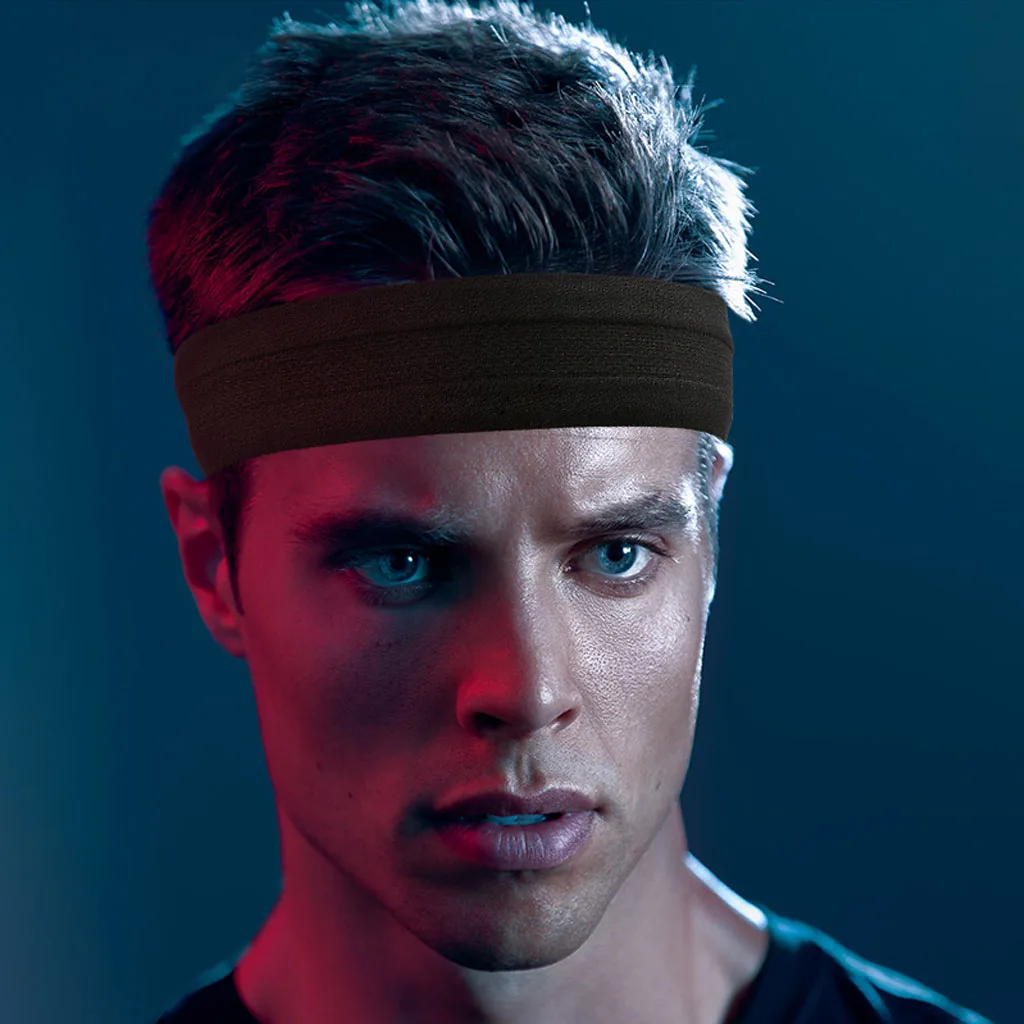 Professional Running Sweatband Nonslip Unisex Breathable Moisture Wicking Yoga Headband For Gym Fitness Workout Tennis Sports