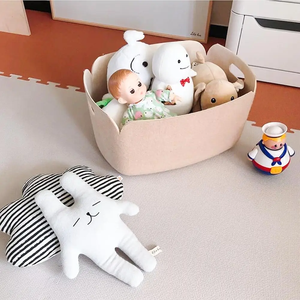 Felt storage bag foldable basket Easy to use and store Child safety environmental protection recyclable material |