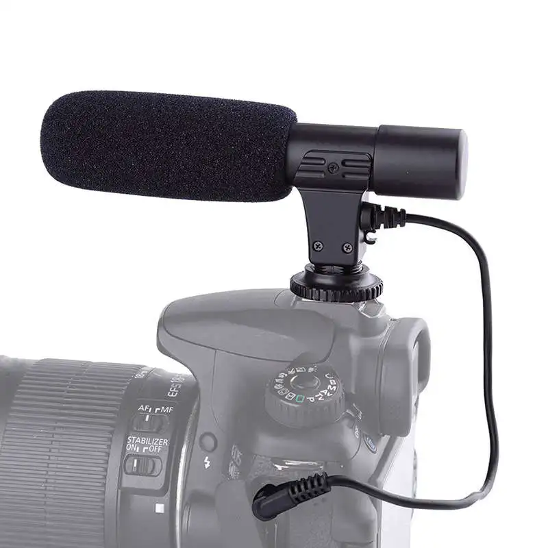 

3.5mm External Stereo Microphone Mic For Canon Nikon DSLR Camera DV Camcorder