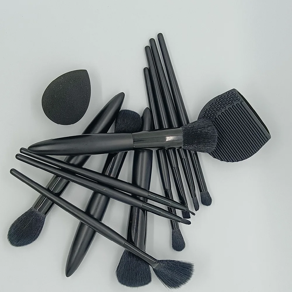 

Female Makeup Brushes Set Tools 11pcs Wood Handle Synthetic Hair Foundation Eyelashes Eyeshadow Powder Brush Make Up Opp Package