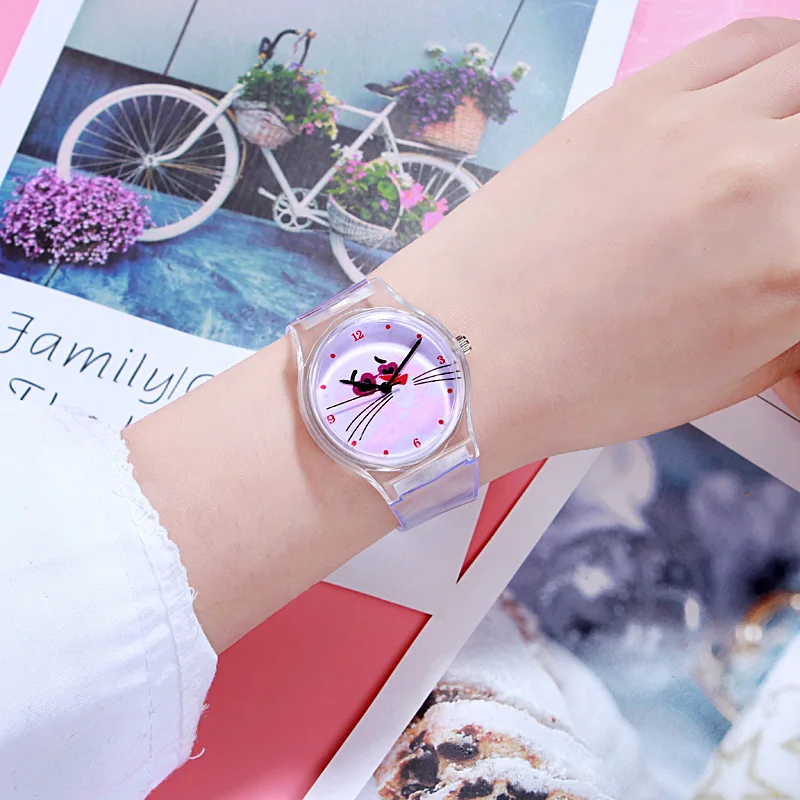 Женские кварцевые часы Reloj Mujer Модные прозрачные силиконовые женские для девочек