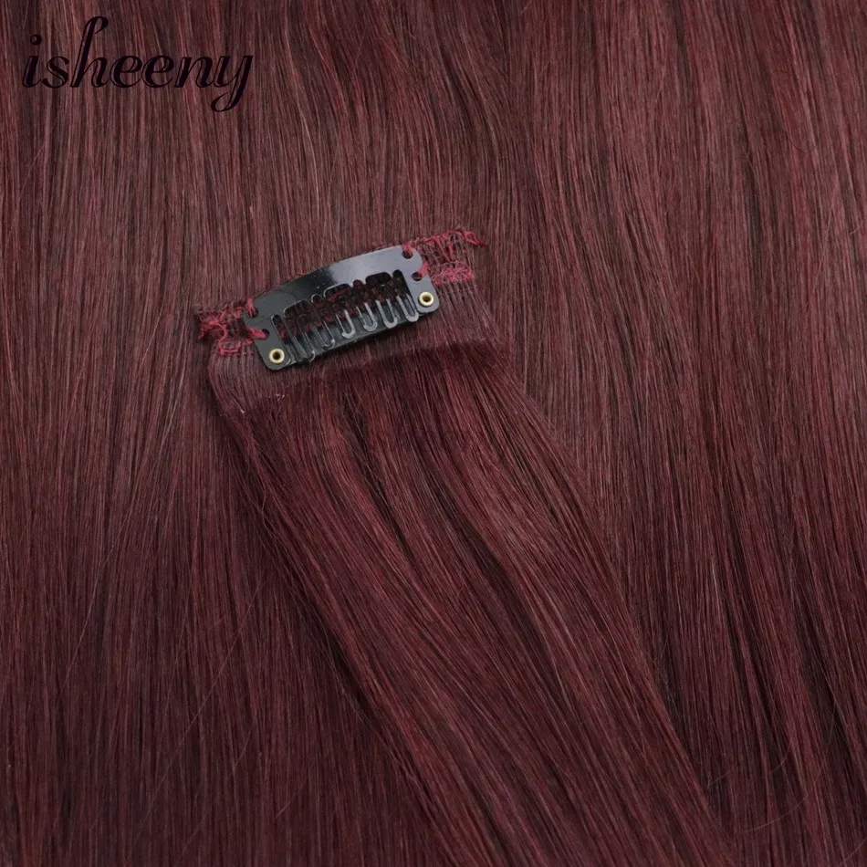 Isheeny Remy волосы для наращивания на заколках 8 шт./компл. бесшовные натуральные