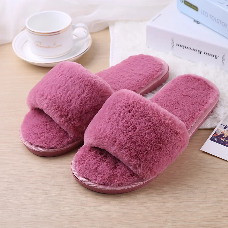 Осенняя повседневная обувь Wonmen Симпатичные плюшевые тапочки Мультяшные женские