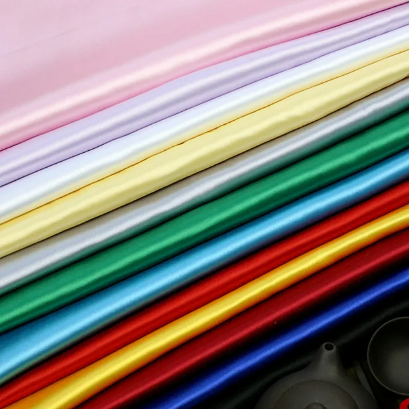 Ширина 59 дюймов высокая плотность стрейч атлас шелк имитация ткань Сделай Сам