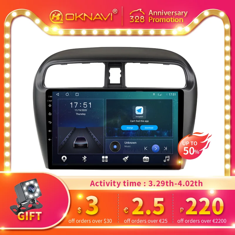 

Car Radio for Mitsubishi Mirage Attrage Android 10 2012 2013 2014 2015 2016 2017 2018 Multimedia Player 2din Carplay 6G 128G