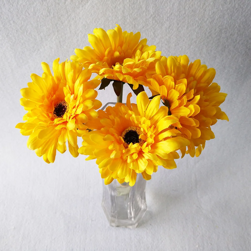 Ручная работа Gerbera модный домашний сад невесты Diy из упаковочного материала Свадебные банкетные Декоративные искусственные цветы ножницы Корона