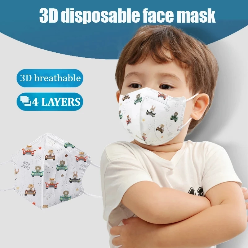 KN95 Kid Mask 0-3 4-12 Years Old 4 Layers Cartoons FFP2 Masque Boys Girls Children Mascarillas CE Face Mask Safety Protective