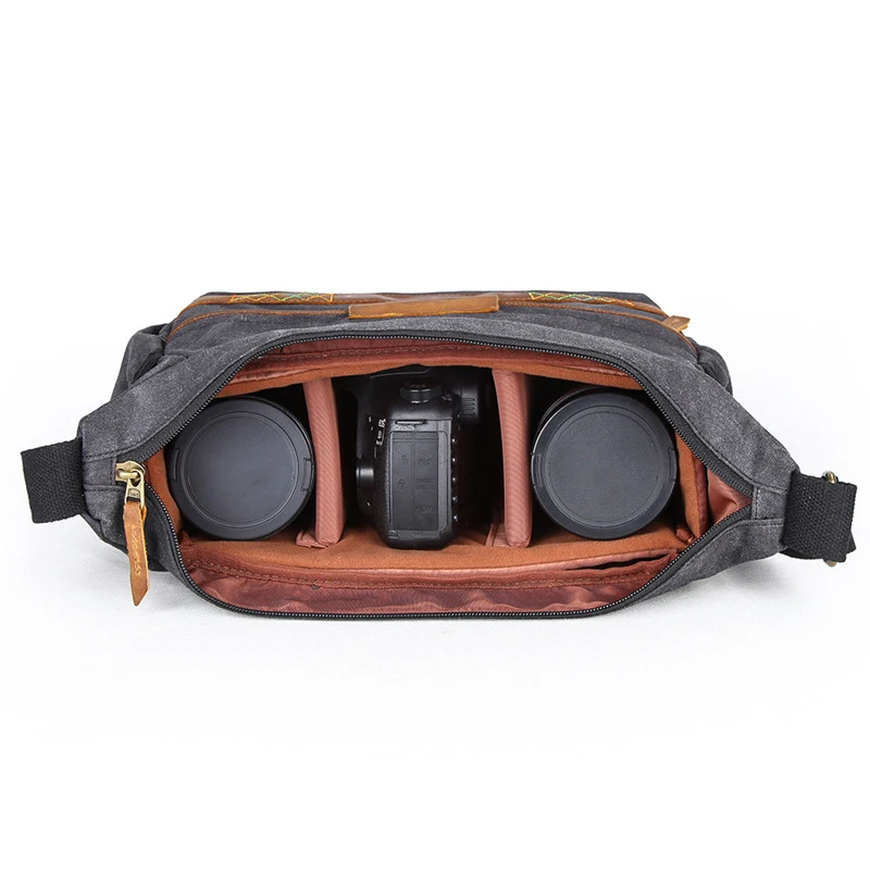 Винтаж Водонепроницаемый батик Брезентовая сумка для камеры на плечо фотокамеры