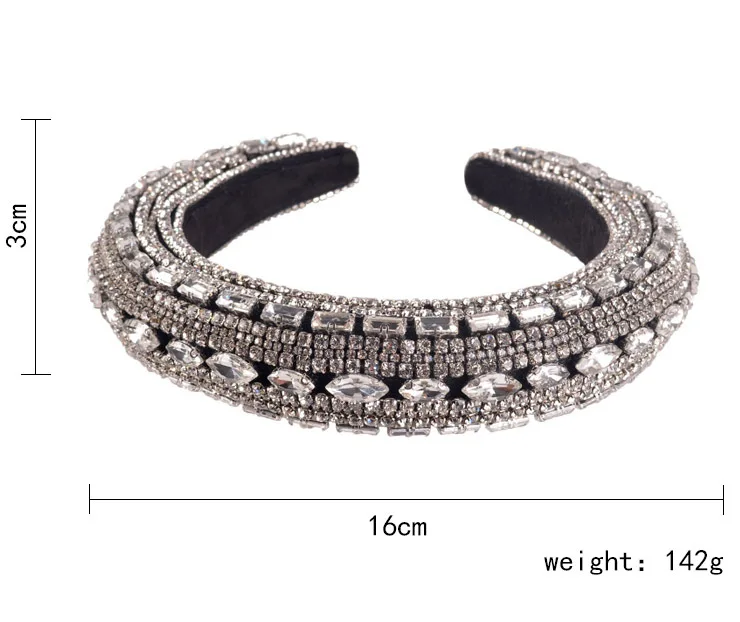 

Rhinestone Diamond Hair Hand Fashion 2020 Wide Hair Roop Headband Catwalk Hair Buckle Hair Accessories Women Head band