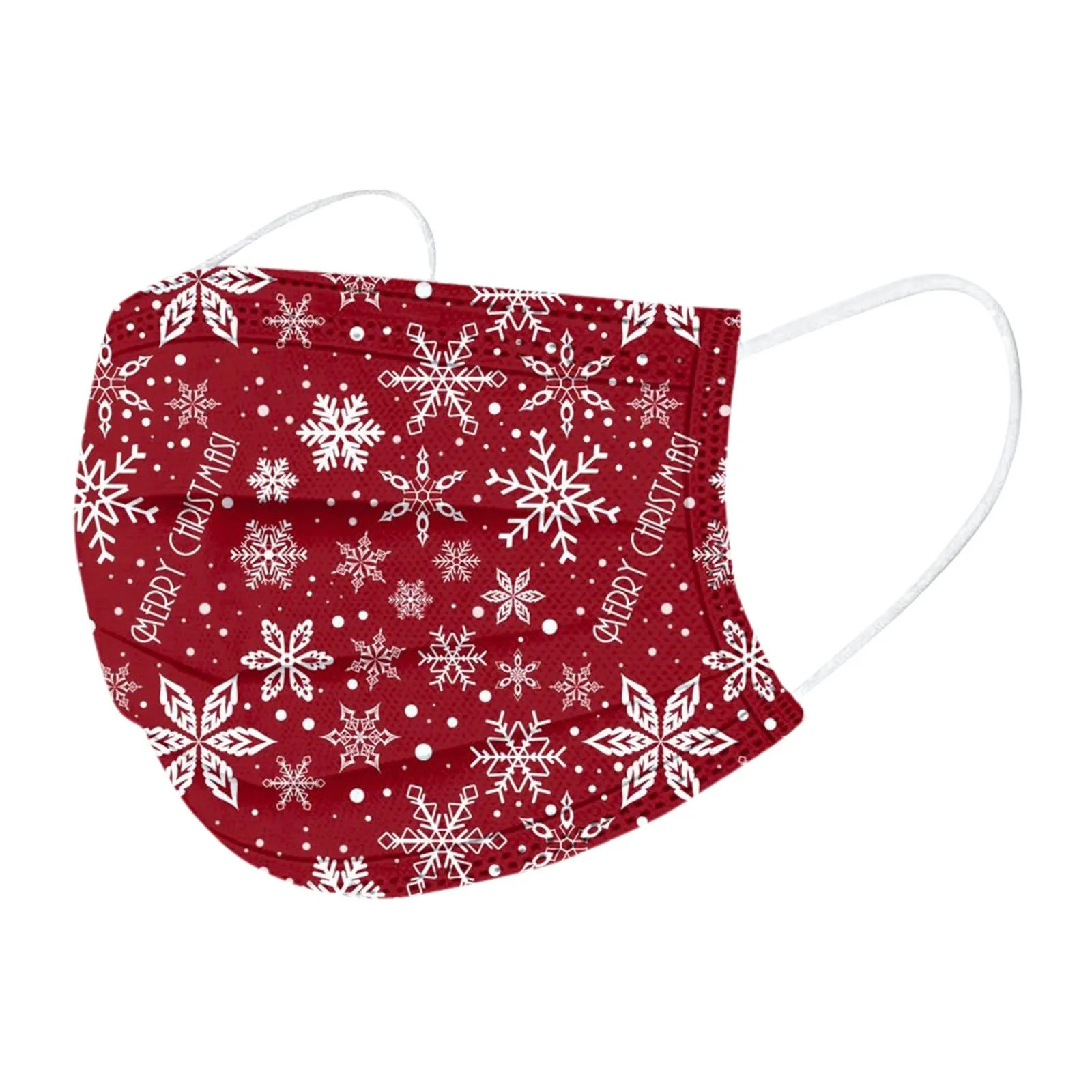

50PC Snowflake Printed Masks Adult Christmas Three Layer Non-woven Disposable Protection Face Mask Dust Cover Mascarillas