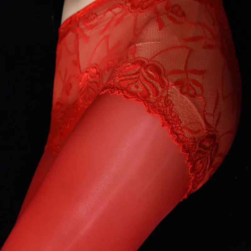 Сексуальные блестящие кружевные чулки размера плюс гладкие прозрачные колготки
