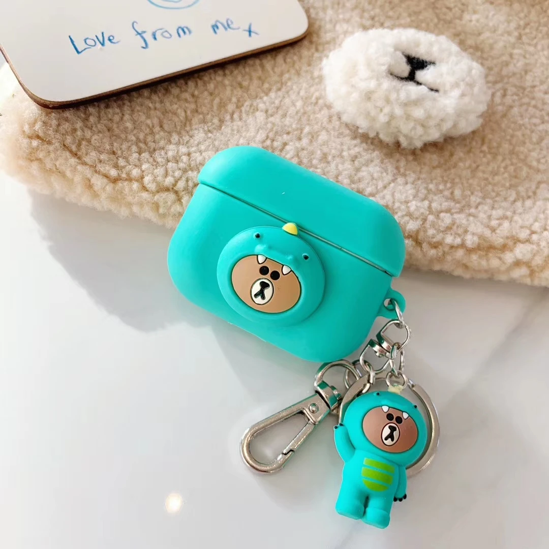 Для Apple Airpods Pro Чехол 3D милый мультяшный силиконовый чехол для наушников для Airpod 3 Чехол Для Air Pods Pro Портативный брелок - Цвет: 2