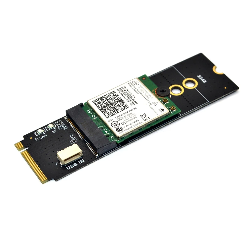 M.2 Wifi адаптер M ключ к A + E Key слот Wi Fi Bluetooth сетевая карта NGFF NVMe PCI express SSD порт