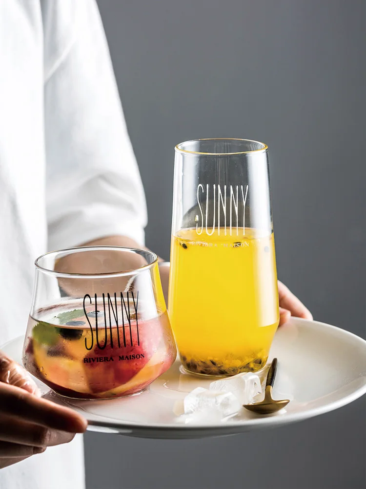 Скандинавская стеклянная чашка для питья прозрачная элегантная пивная кружка