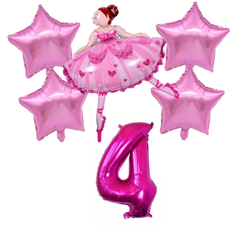 

6Pcs Dancing Girl Balloons Wedding Ballerina Girl Balloon Children Happy Birthday Party Ballon Decoration Baby Shower Globos