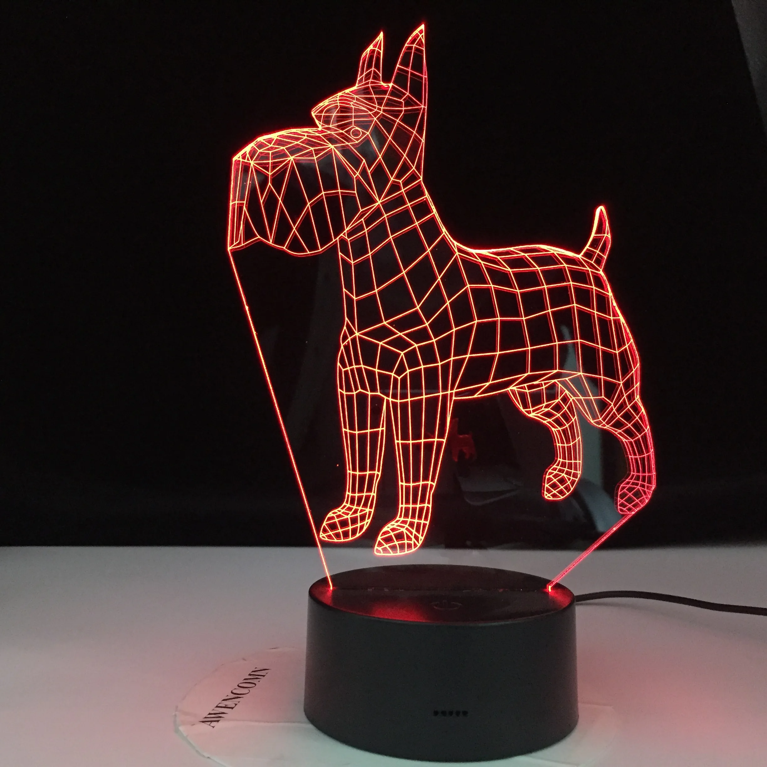 Настольная лампа Basset Hound для собак 7 цветов прикроватная 3D иллюзия декоративная