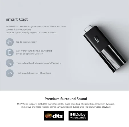 Глобальная версия Xiaomi Mi TV Stick Android 9 0 Quad-core 1080P Dolby DTS декодирования HD 1 ГБ ОЗУ 8 Гб ПЗУ