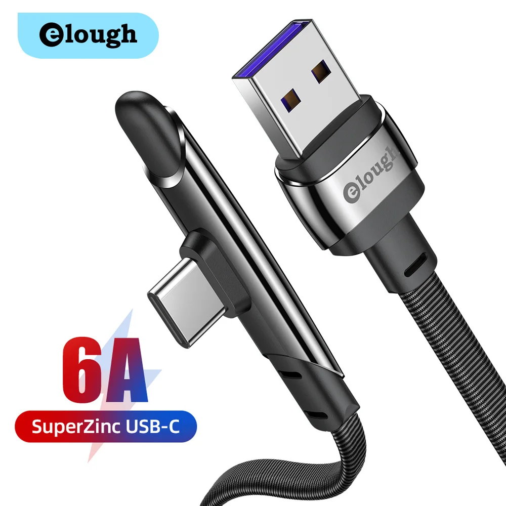 Elough 6A 66W USB Type C Cable For Huawei P40 Mate 40 30 Pro Fast Charger USB-C Date Wire Cord Xiaomi Mi 10 Samsung | Мобильные