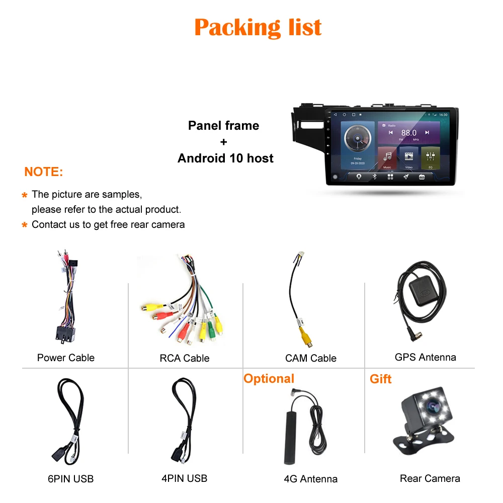 

10" Android10 Honda FIT JAZZ 2014 -2020 RDS Car Navigation for DSP CarPlay Car Radio Multimedia Video Player Auto Stereo GPS