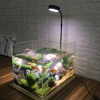 home with wood board potted plants heat insulation full fish tank miniature landscape 10w anti insect aquarium led light