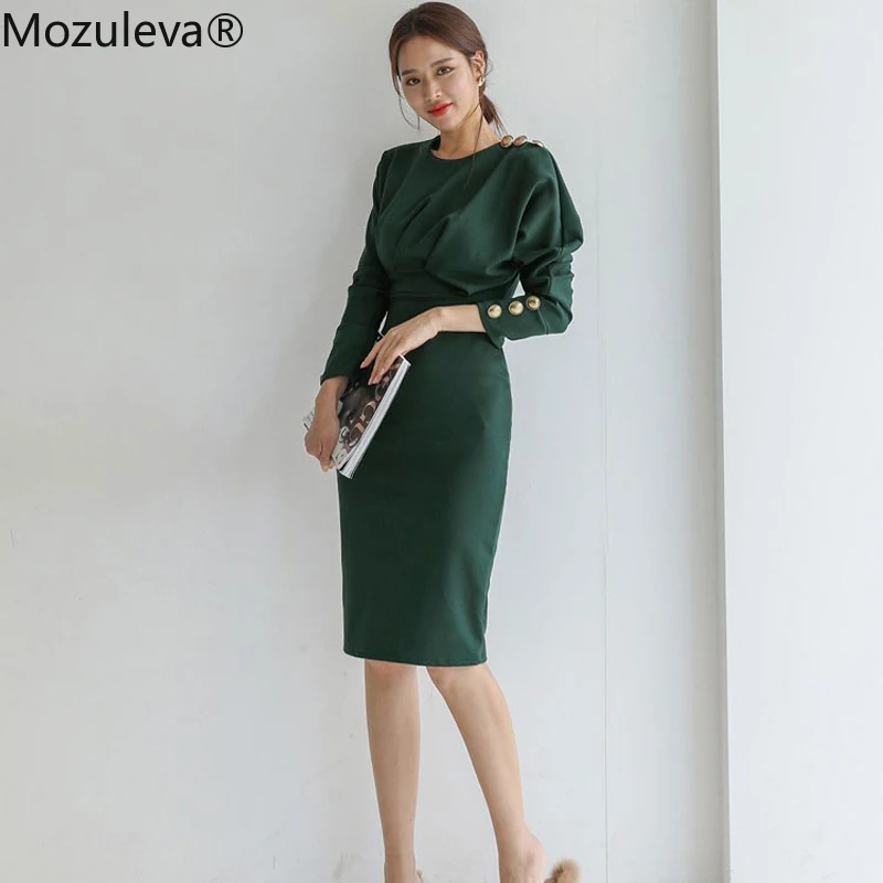 Женское облегающее платье-карандаш Mozuleva однотонное офисное платье средней длины