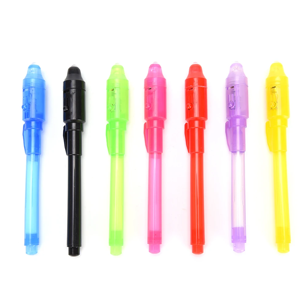 

2 In 1 UV Black Light Combo Drawing Invisible Ink Pen Creative Stationery School Office 13.3cm big head light pen