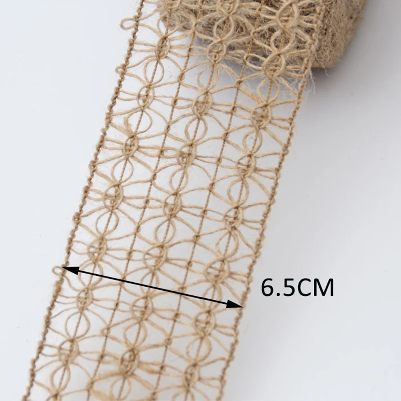 5 метров 6 см из натурального джута конопли полые Цветочная кружевная Лента ткань