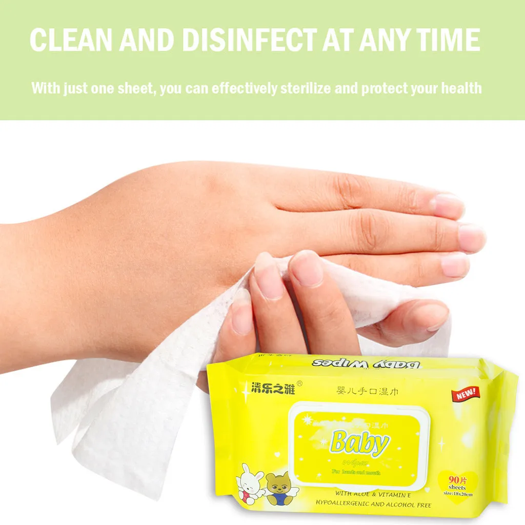 2020 Портативные Детские антибактериальные влажные салфетки для очистки рук 90