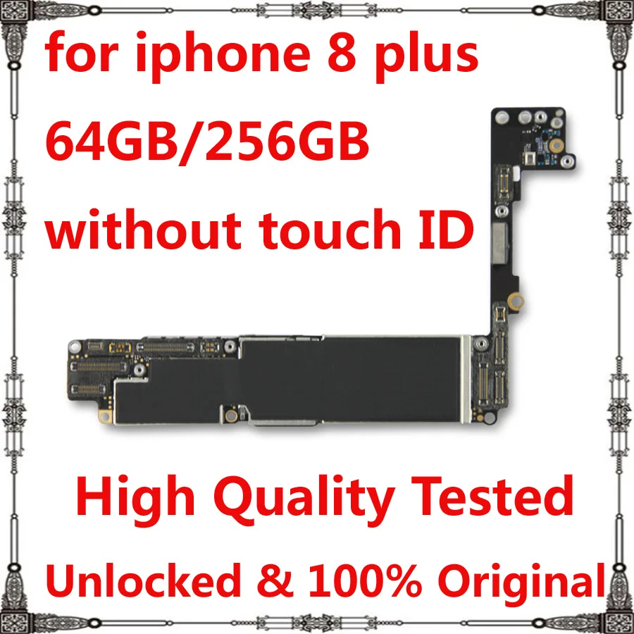 

64 Гб 256 материнская плата для iphone 8 plus 8 p Оригинал высокое качество завода Разблокирована без сканера отпечатков пальцев для iphone8 плюс лоджик ...