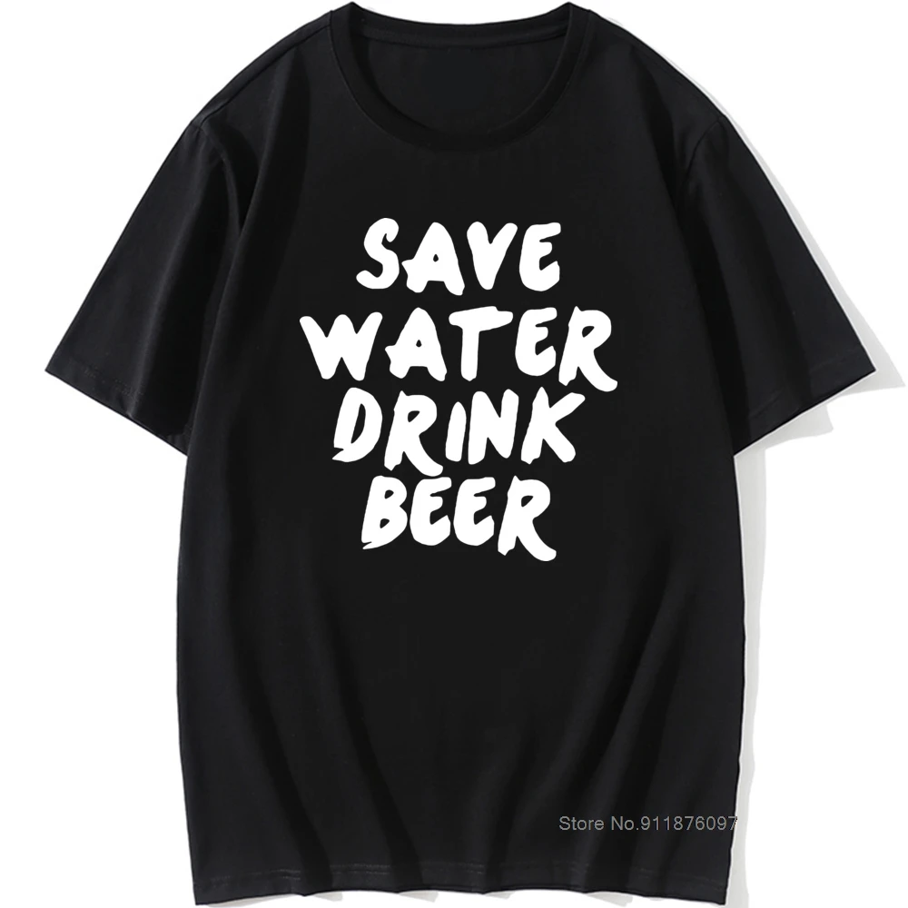 

Мужская футболка с надписью «Save Water Drink», новые футболки, Летние повседневные топы для мальчиков, Мужская футболка с забавным принтом, мужски...