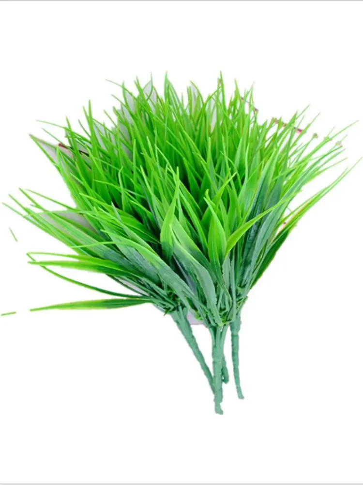 

7 Forks Simulation Grass Green Plants Home Office Photography Party Christmas Tree Decorations Flower Arrangement DIY Wedding