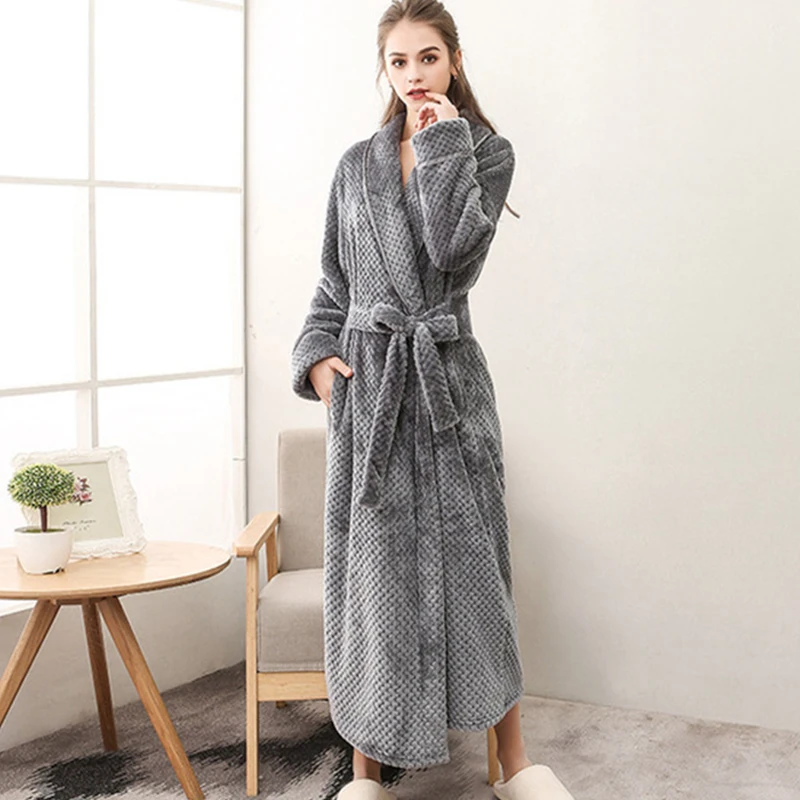 Халат женский махровый с длинным рукавом на осень/зиму | Женская одежда
