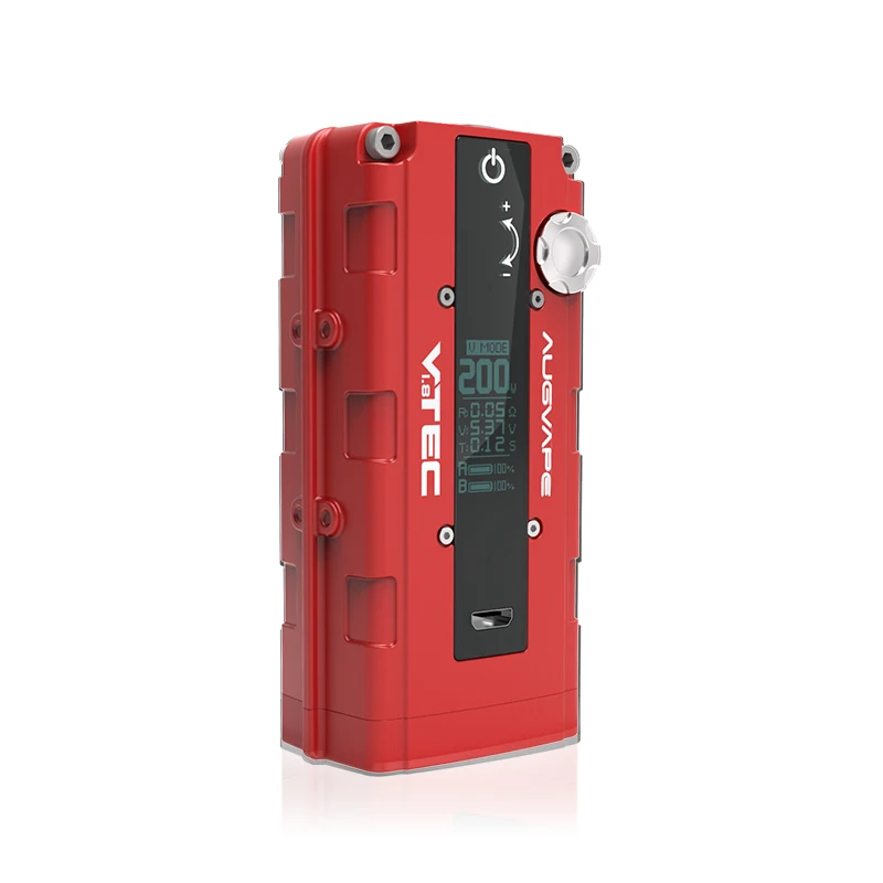 Augvape VTEC1.8 200 Вт электронная сигарета мод автоматический обход V режим OLED дисплей 510 разъем мод коробка новая версия Vape коробка мод - Цвет: Красный