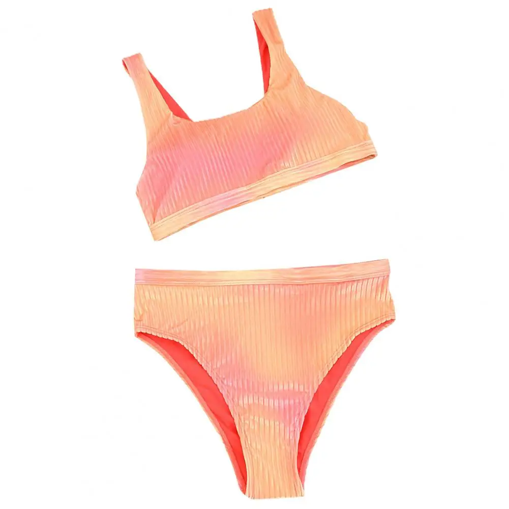 

Summer Women Sexy Tie Dye Bra High Waist Briefs Bikini Swimwear Set Beachwear