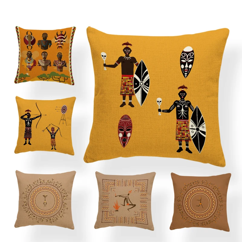 

Luxury Custom Pillowcase Boho Orange Bow And Arrow Ring Cartoon Cushion Cover Home Polyester Linen Decoration Sofa Large Pillow