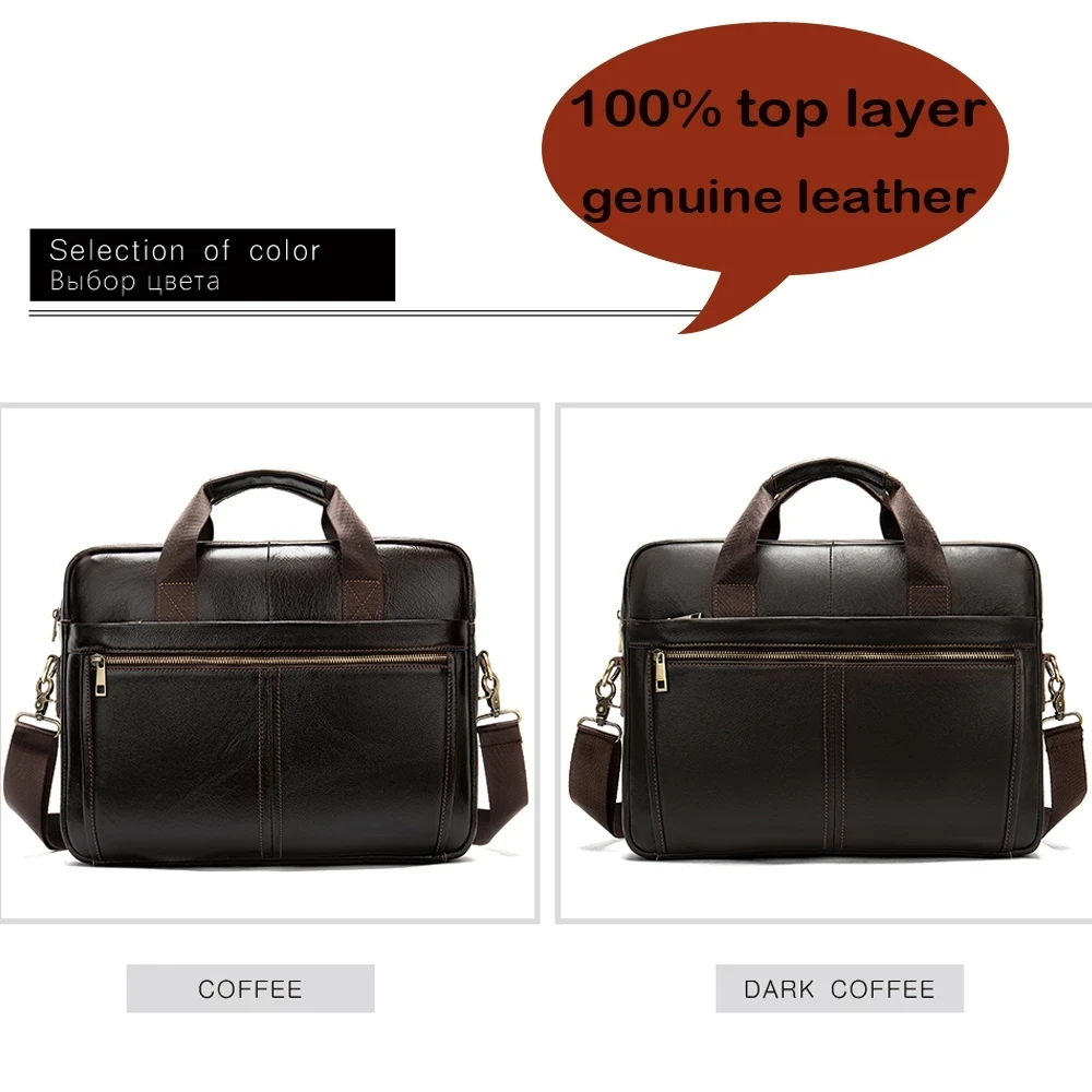 men shoulder genuine leather hand bag laptop handbag for document a4 briefcase male business work office vintage bolsas big 2020 free global shipping