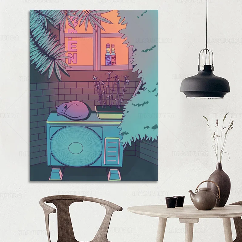 Модульный плакат с окошком и сном современный настенный HD-печатью городской