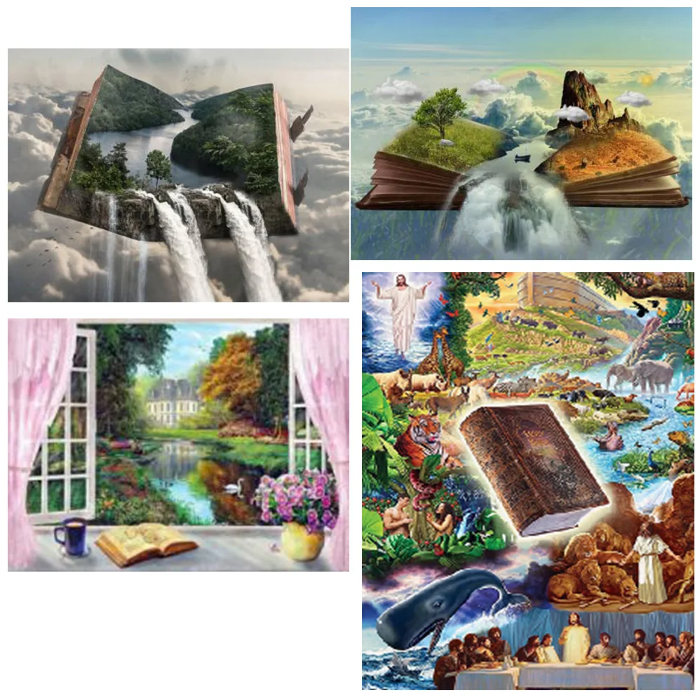 

Diy Diamond Paintings Book Waterfall Scenic Embroidery Patterns Hand-Craft Home Decor Cartoon 3d Cross Stitch Kits Wall Stickers