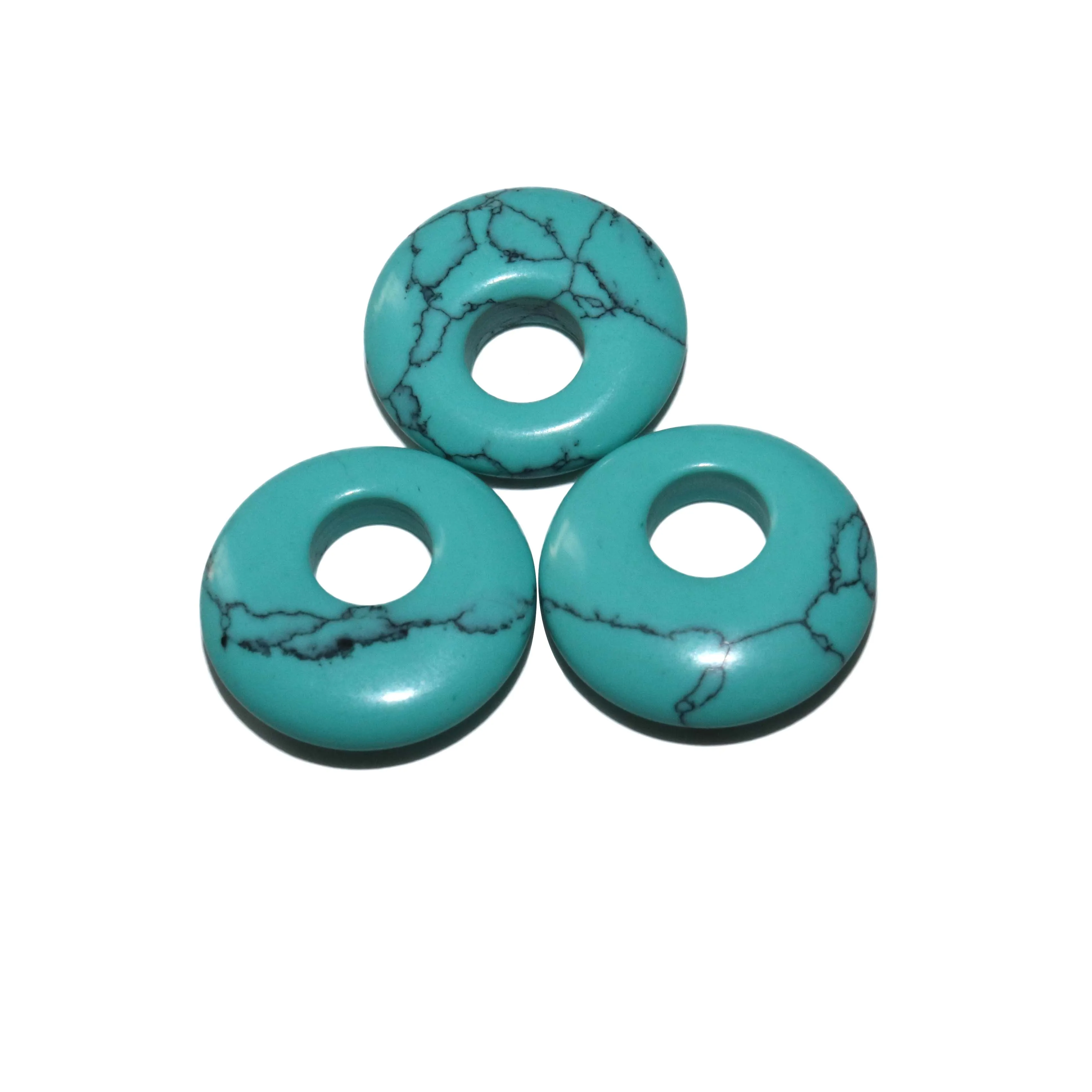5 шт./лот 18 мм натуральные бирюзы Агаты нефрит хрустальный камень пончик