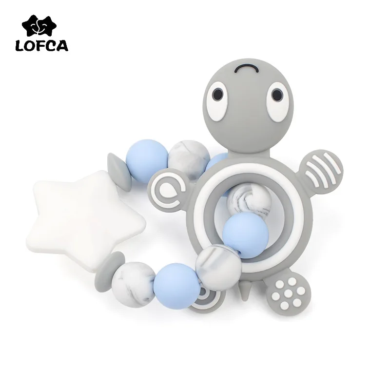 LOFCA 1 шт. браслет с черепахами ювелирные изделия зубной прорезыватель для малышей Прорезыватель зубов игрушка Жевательная безопасный мультфильм животных пищевой класс силиконовая соска клип