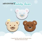 AHYONNIEX Тедди плюшевые мягкие Kawaii Медведь голова аппликации для одежды шляпы леггинсы искусственные заколки для волос Декор аксессуар