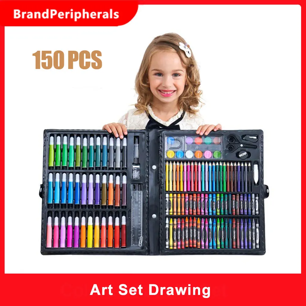 150 шт. роскошный Художественный набор художественная коробка для рисования с