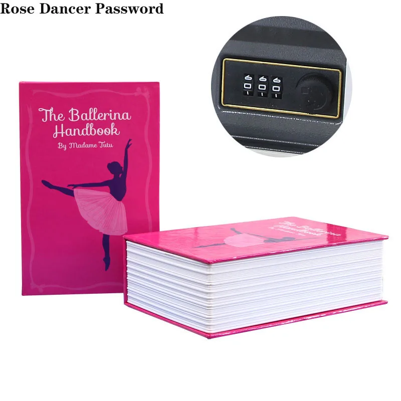 Rose Dancer Креативная книга оригинальная Банкомат копилка деньги Сейф депозит деньги кассовый ящик монета alcancia Сейф депозит пароль копилка для детей - Цвет: Rose Dancer
