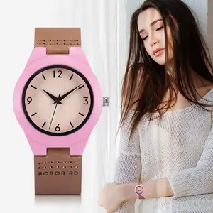 Женские деревянные часы BOBOBIRD, Женские кварцевые наручные часы, милые часы, подарок для девочек, 3 цвета, часы damski в коробке